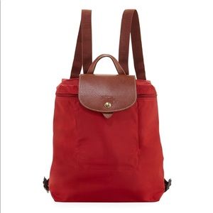 Longchamp le pliage backpack red